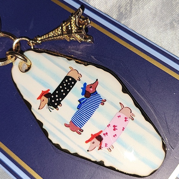 Piper K Accessories - Piper K Dachshund With French Twist And Eiffel Tower Key Chain & Bag Charm